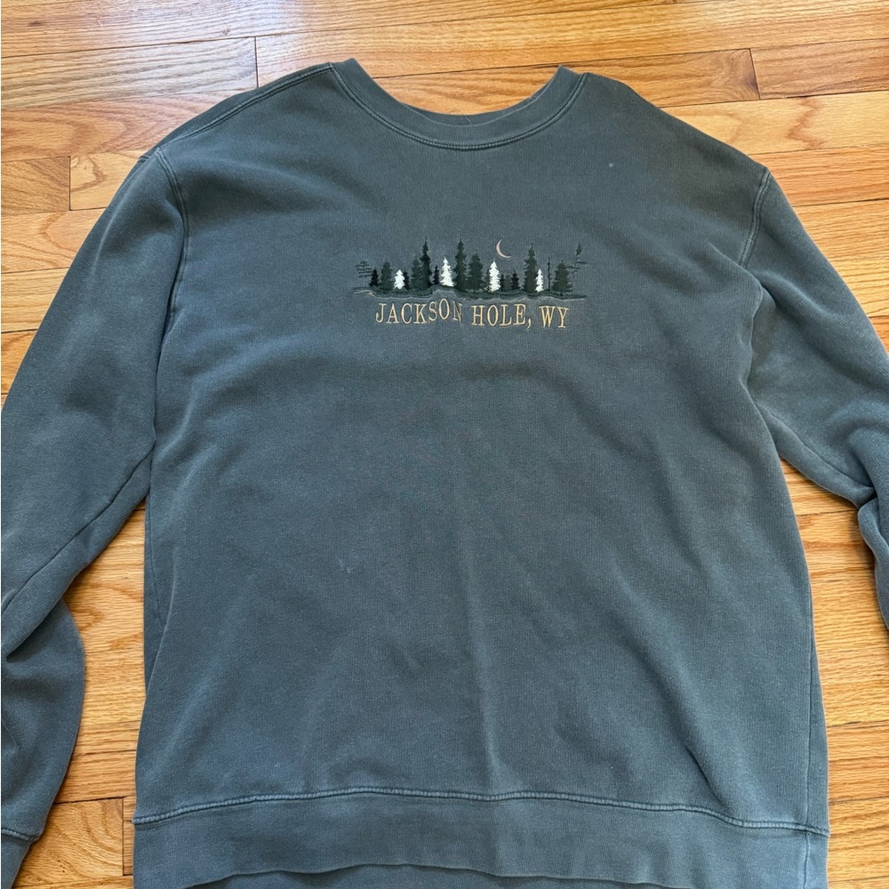 Embroidered Jackson Hole Crewneck Sweatshirt Size Large